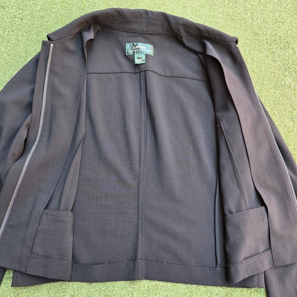 Lauren Ralph Lauren Women Zip Front Blazer Jacket Black - Picture 6 of 12